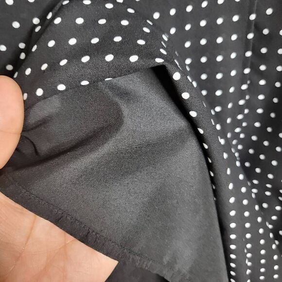 J.Crew Black Polka Dot Sleeveless Shift Mini Dress Size 16 - Picture 6 of 10